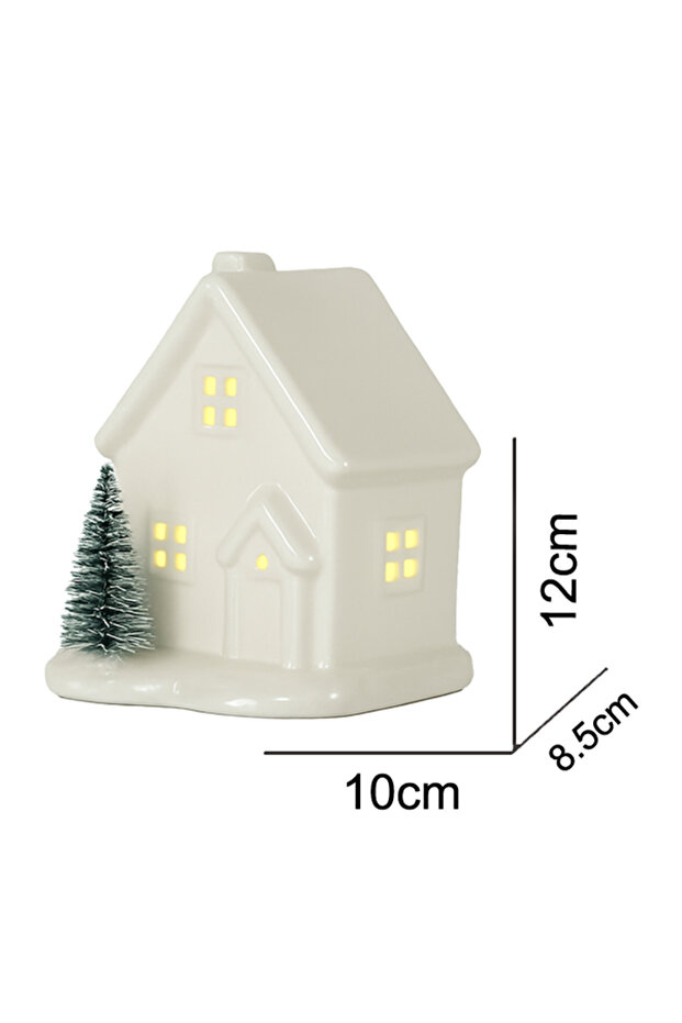 Çam Ağaçlı Işıklı Seramik Ev - 6