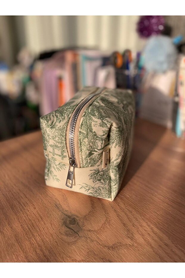 حقيبة مكياج منقوشة عتيقة/ متعددة الأغراض - 4