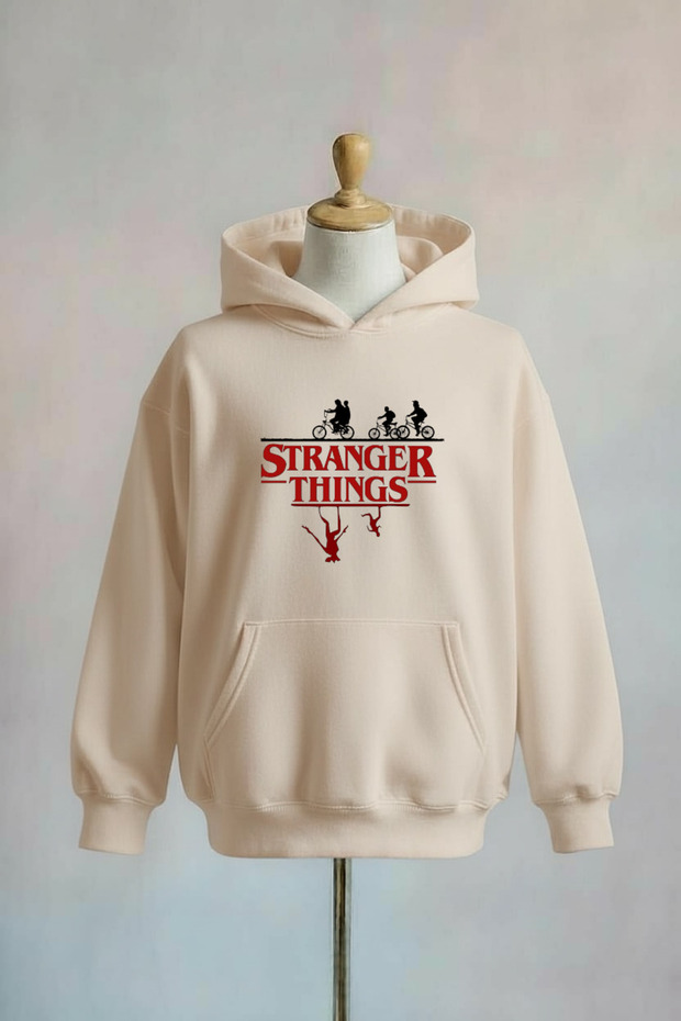 Stranger Things Printed Cotton 3-Thread Oversize Sweatshirt