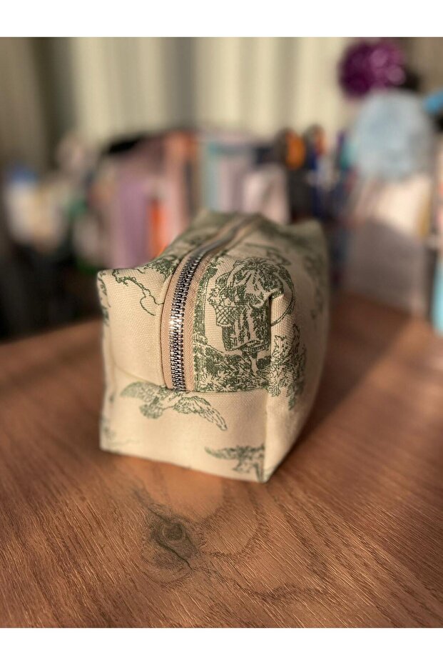 حقيبة مكياج منقوشة عتيقة/ متعددة الأغراض - 3