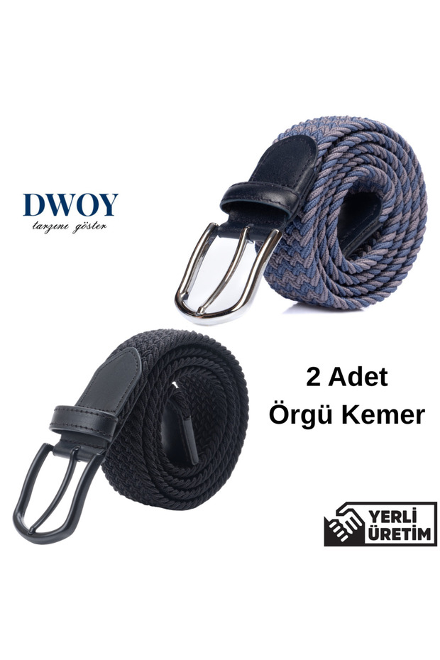 Set de 2 curele elastice tricotate - 1