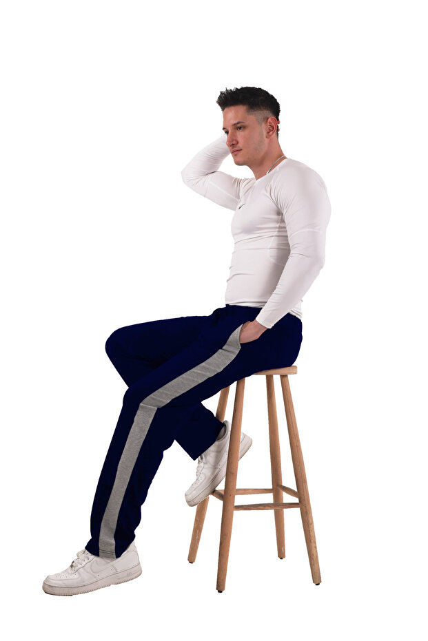 Navy Blue Men's Sweatpants (with Plus Size Option)