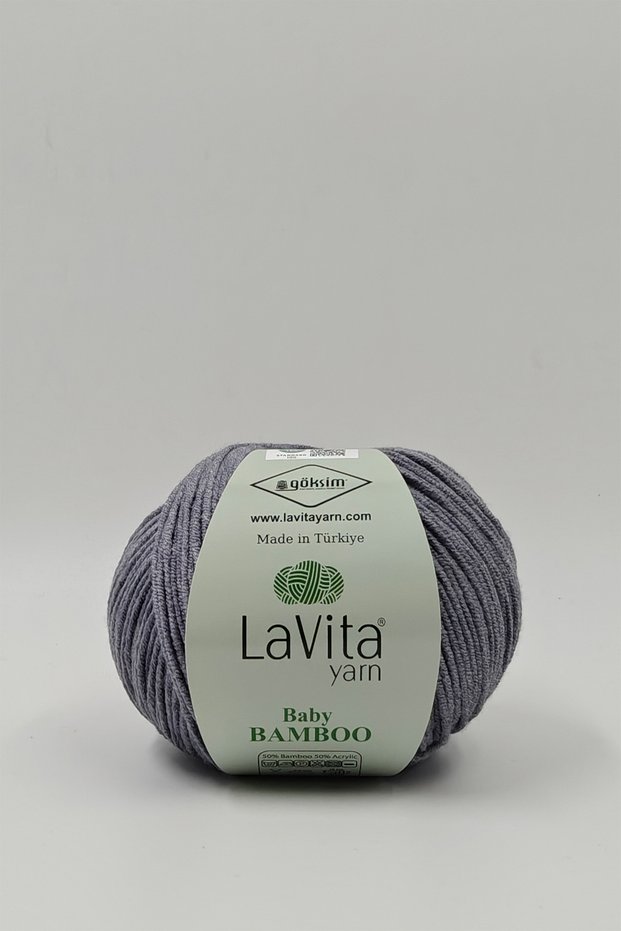 Baby Bamboo Hand Knitting Yarn 50% Bamboo 50% Acrylic 50Gr (6043 Dark Gray)