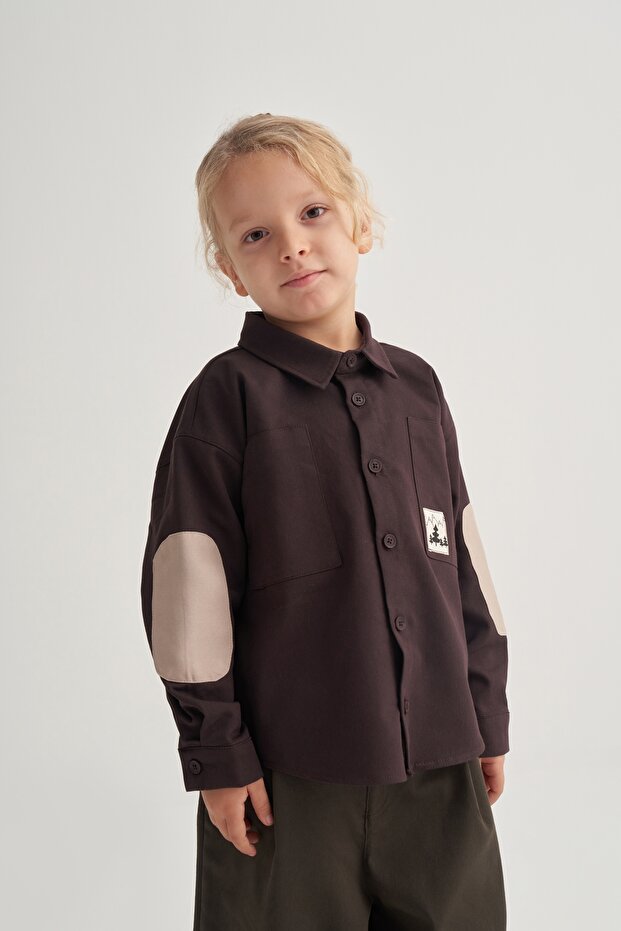 Unisex Children's Gabardine Shirt Brown