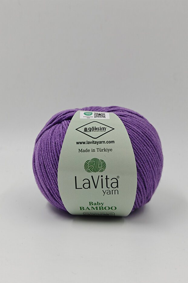 Baby Bamboo Hand Knitting Yarn 50% Bamboo 50% Acrylic 50Gr (4164 Purple)