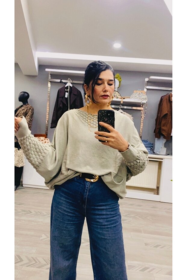 salaş triko bluz - 1