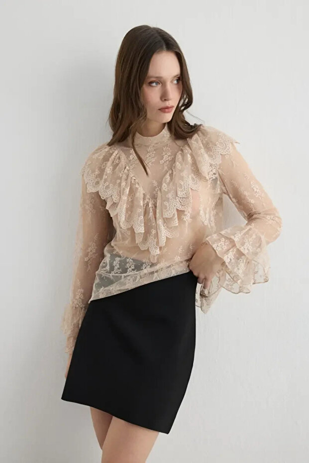 Triko Mini Etek - Siyah - 1