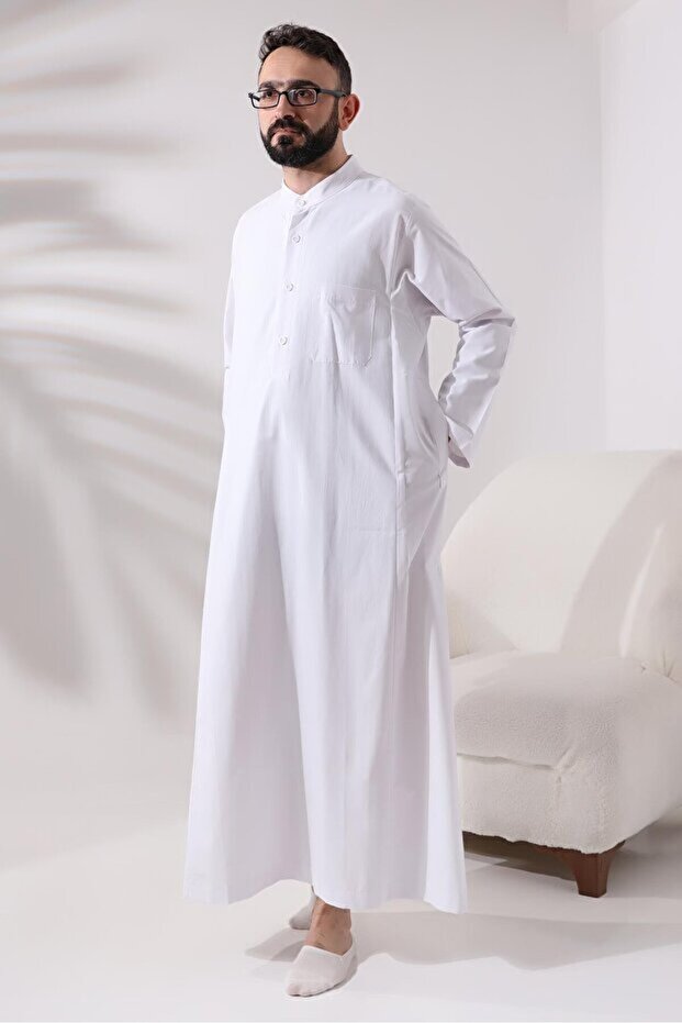 Desert Dress Mens UAE Thobe Dishdasha Kandoora Jilbab - White