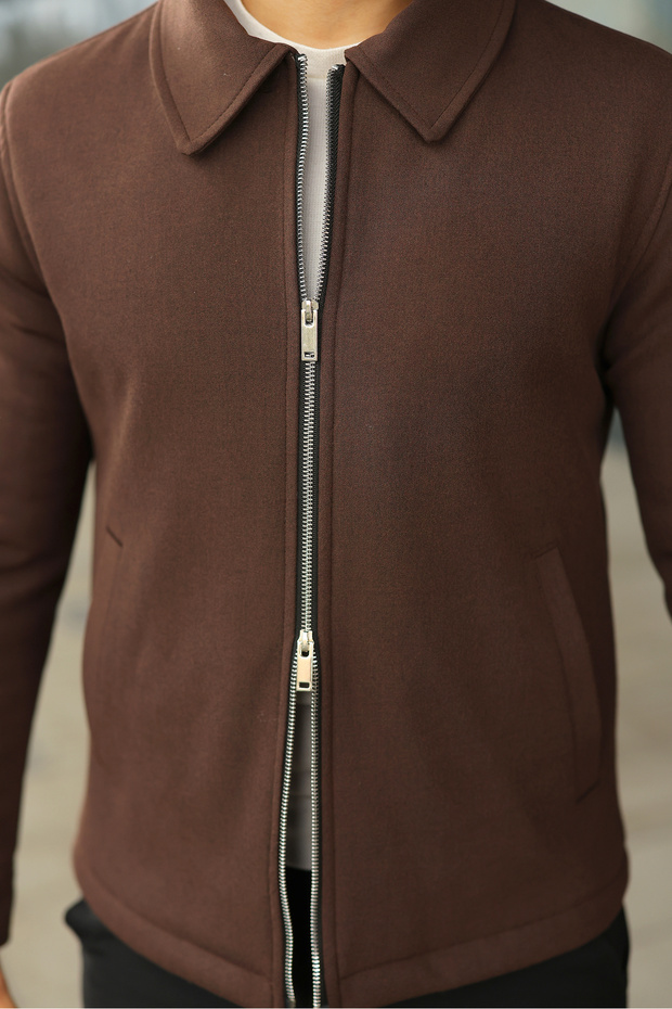 Slim Fit Basic Double Zipper Lightweight Puffer Jacket - 4