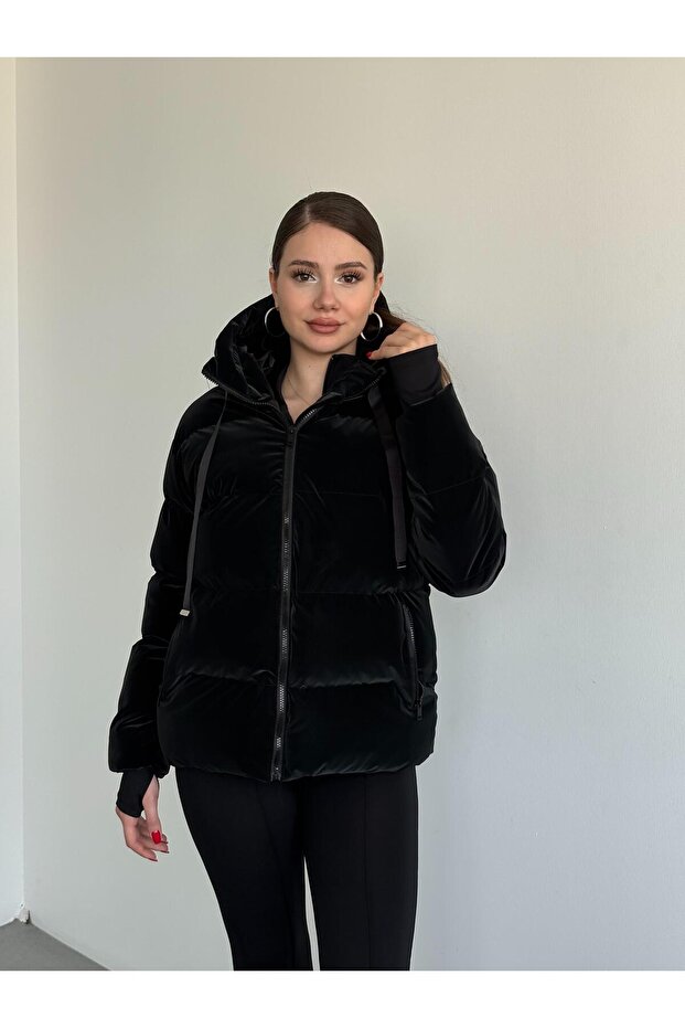 Kapuşonlu Şişme Mont - 4