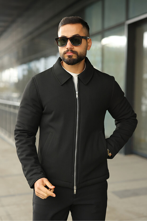 قصة ضيقة سترة أساسية خفيفة الوزن بسحاب مزدوج - 3