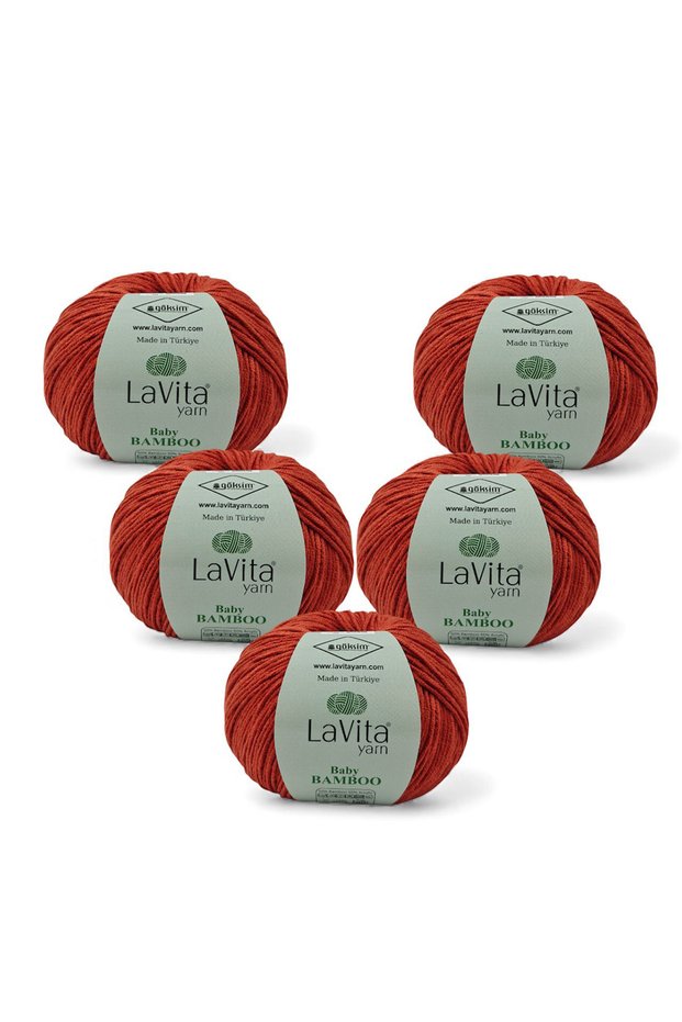 Baby Bamboo Hand Knitting Yarn 50% Bamboo 50% Acrylic 250Gr 5 Pcs (3217 Tile)