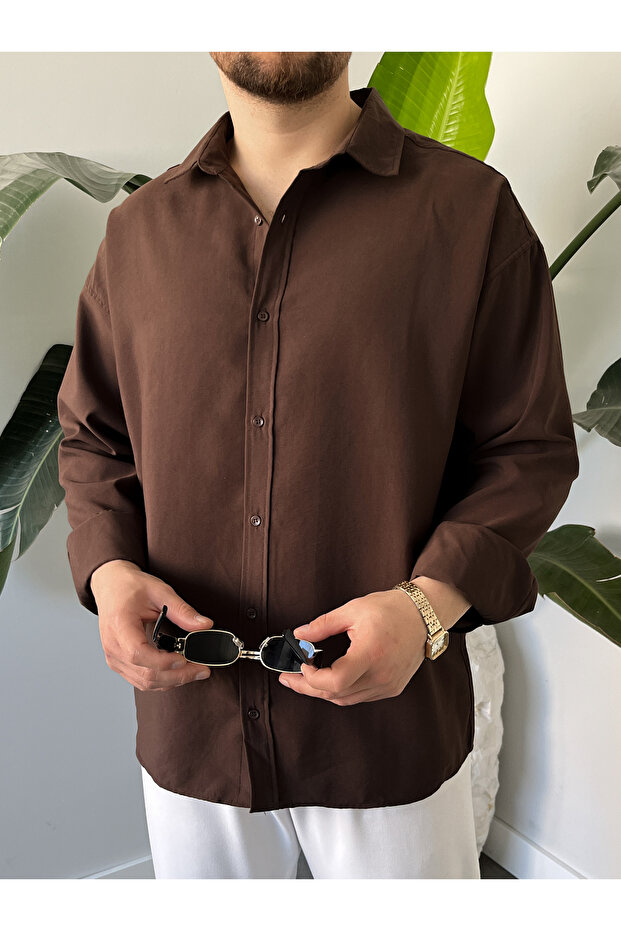 Erkek Oversize Modal Gömlek - 3