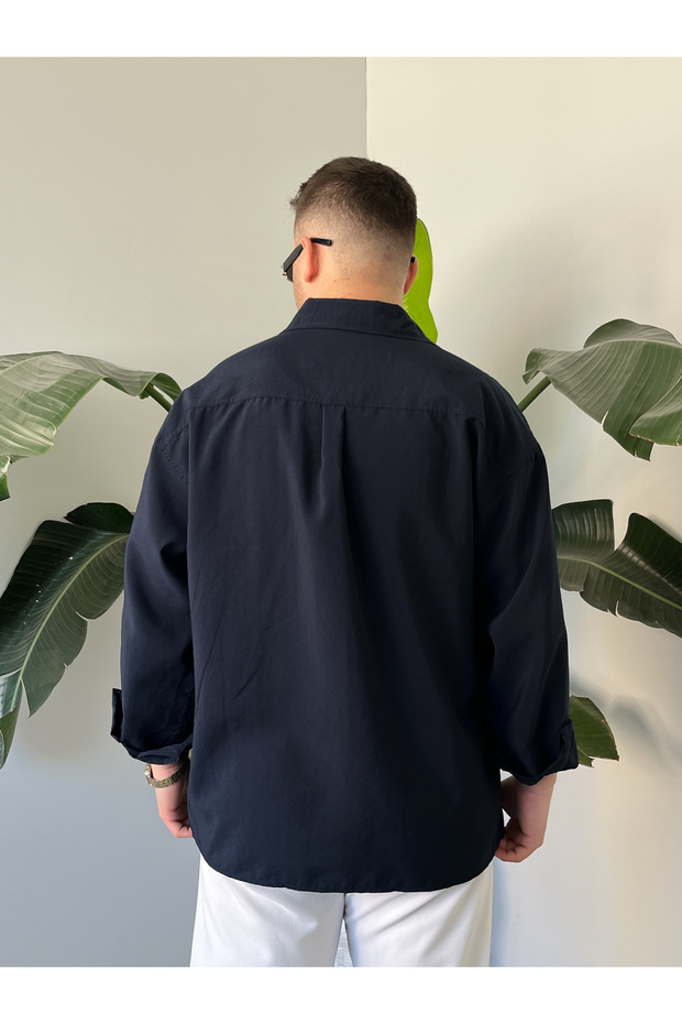Erkek Oversize Modal Gömlek - 5