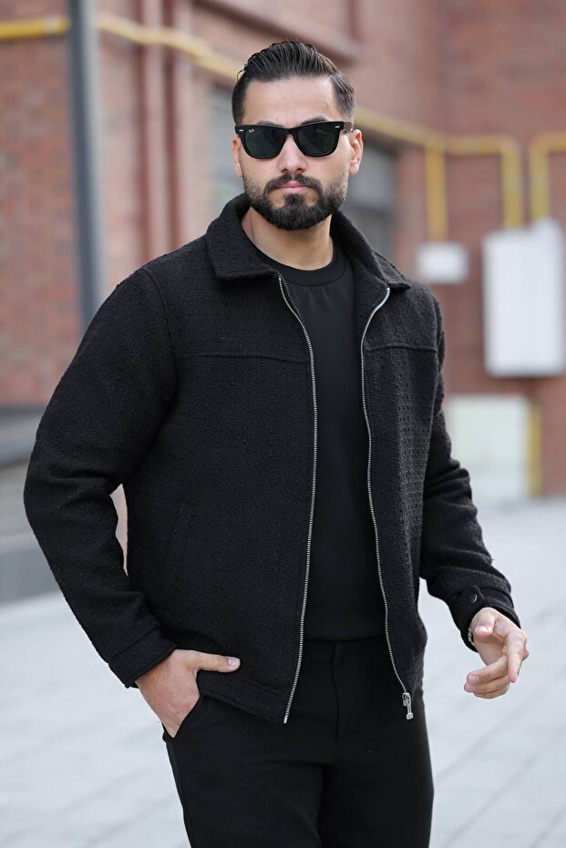 سترة أساسية مبطنة بقماش محبوك خاص - 1