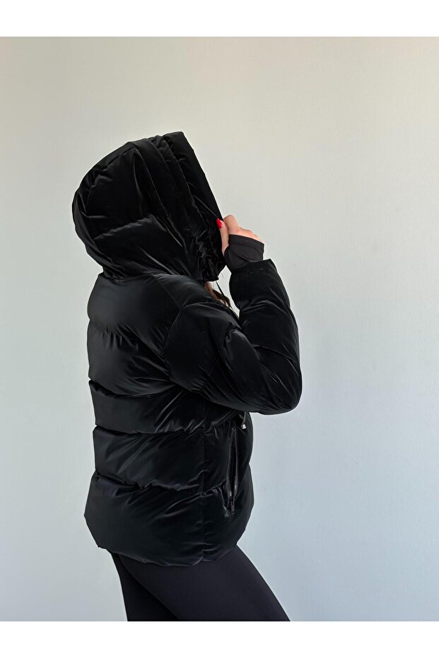 Kapuşonlu Şişme Mont - 2