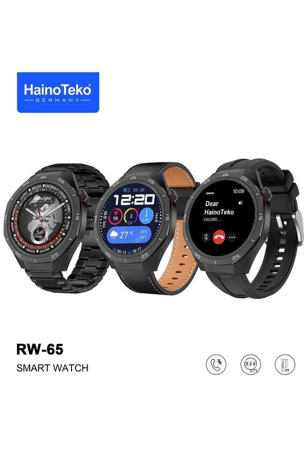 GT5 Pro Smartwatch RW-65, 2.8" AMOLED, Voice Assistant, 3 Straps, Black
