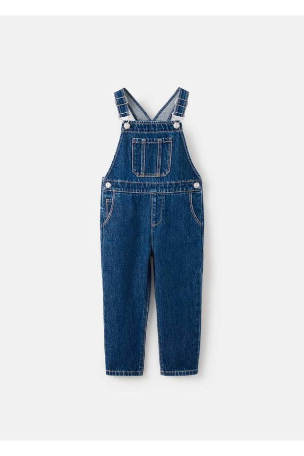 Pamuklu denim tulum - 2