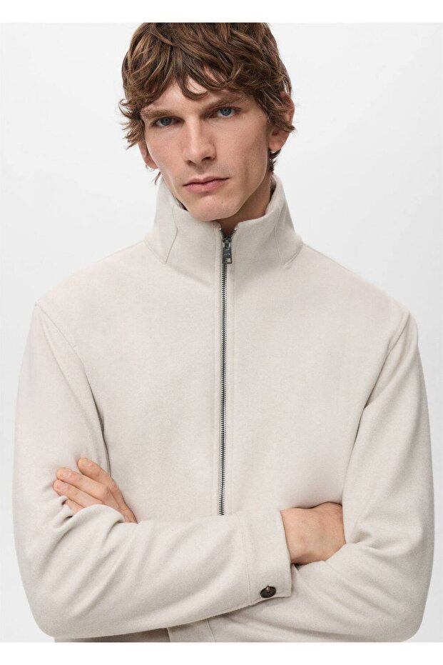 Fermuarlı yün ceket - 7