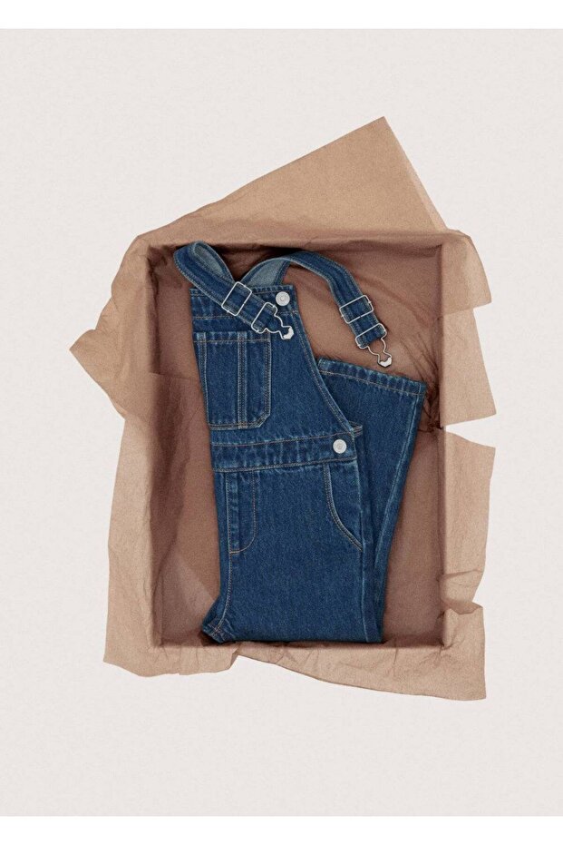 Pamuklu denim tulum - 4