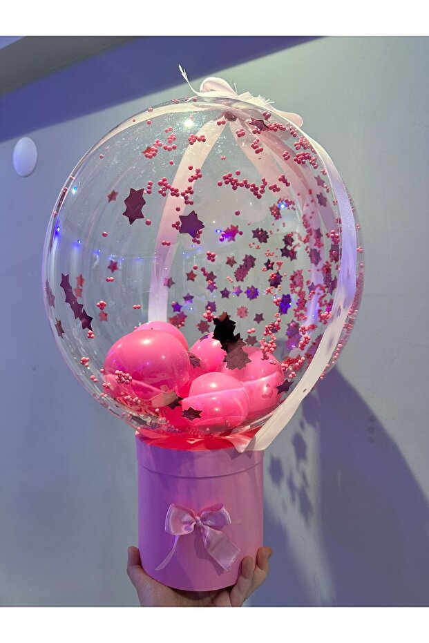 Bobo Balloon Pink Balloon with Pink Foam Pink Boxed 24 Inch