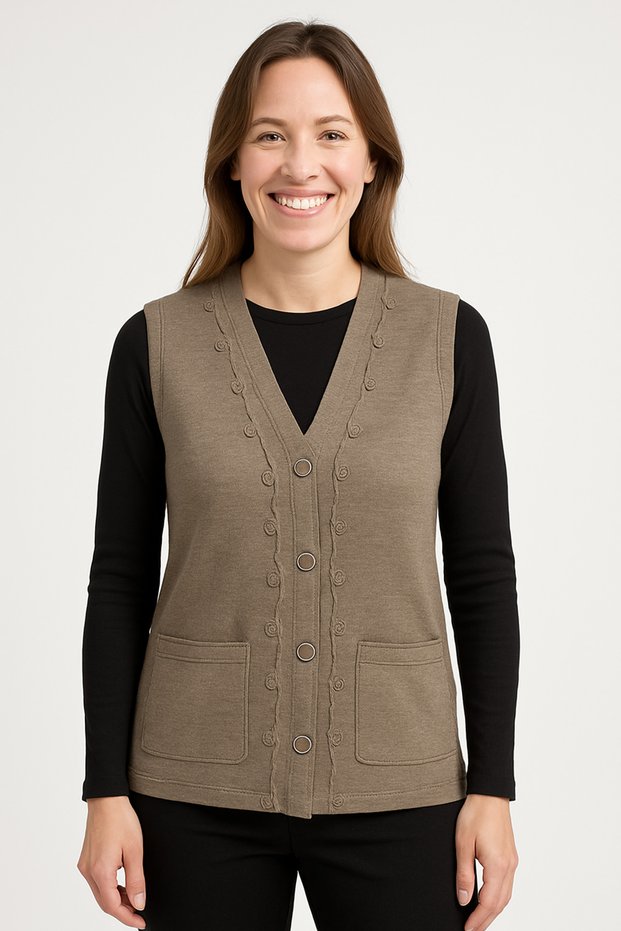 Women's Middle-Aged and Elderly Tight Weaving Thin Mother Knitwear Vest 1140