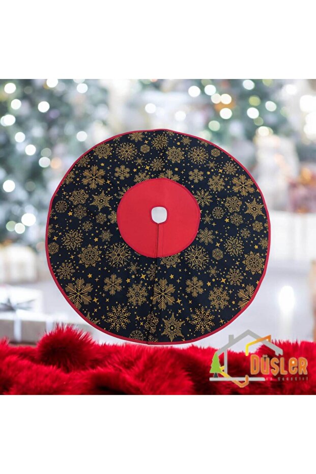 Snowy Snowflake Foot Mat, Christmas Tree Skirt, New Year's Pine Tree Skirt, Washable with Velcro