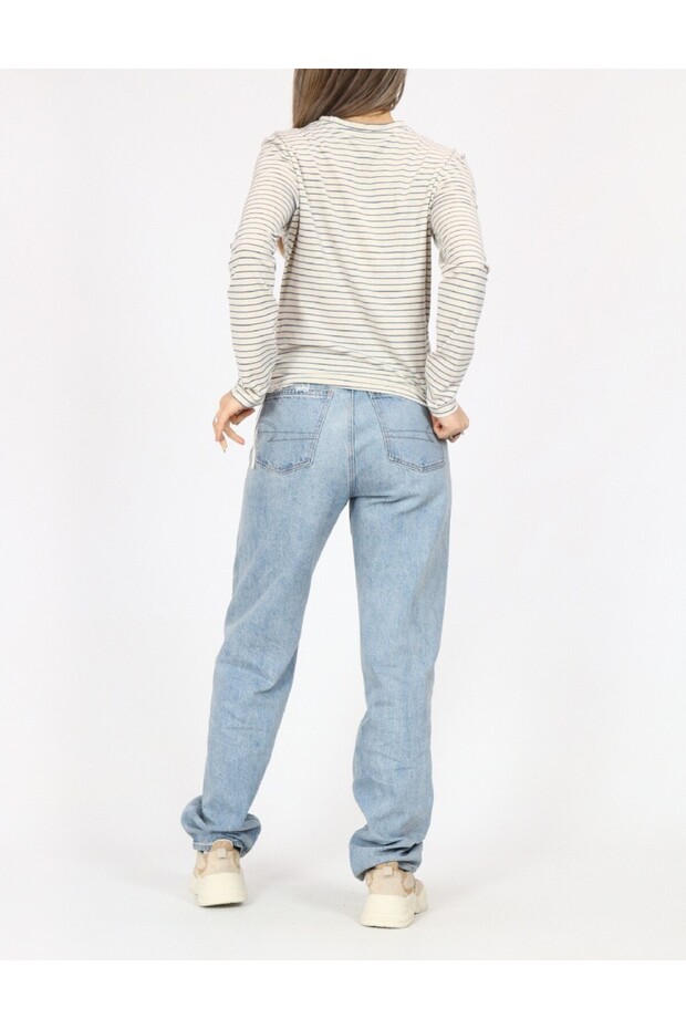 Bluza, crem/albastru - 2