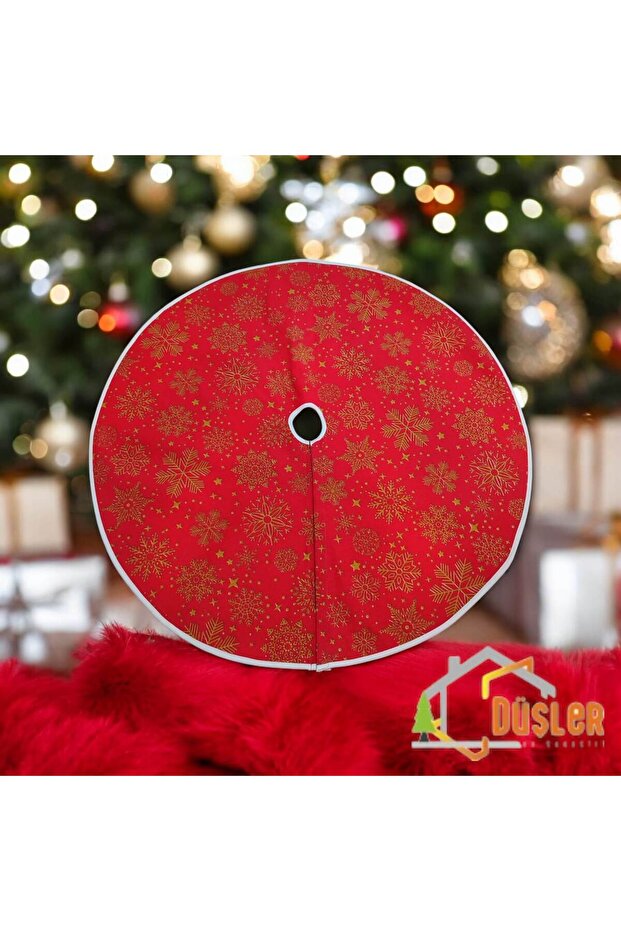 Snowy Snowflake Foot Mat, Christmas Tree Skirt, New Year's Pine Tree Skirt, Washable with Velcro