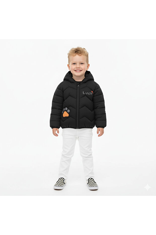 معطف قابل للنفخ بنمط النمر للأطفال - 3