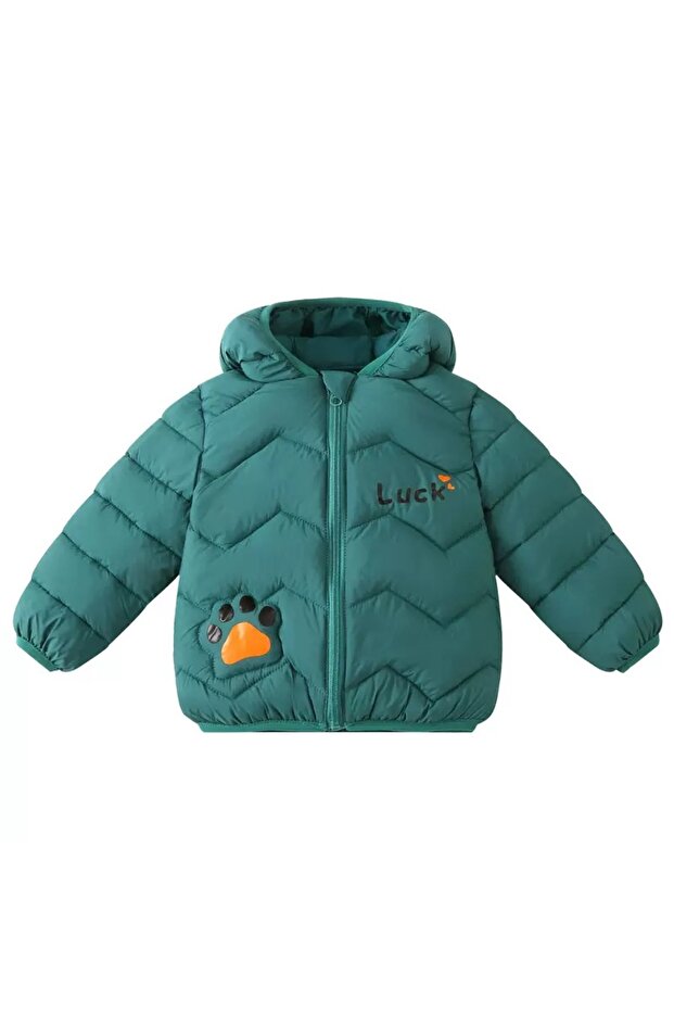 معطف قابل للنفخ بنمط النمر للأطفال - 1