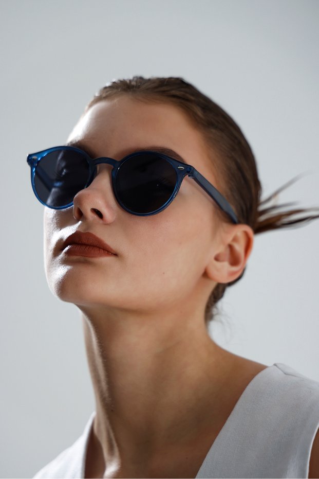 Unisex Oval Blue Uv Protection Retro Modern Sunglasses