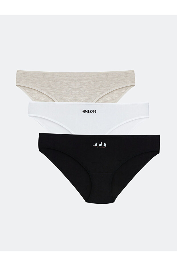 Özmarka New Season Printed Bikini Panties 3-Piece