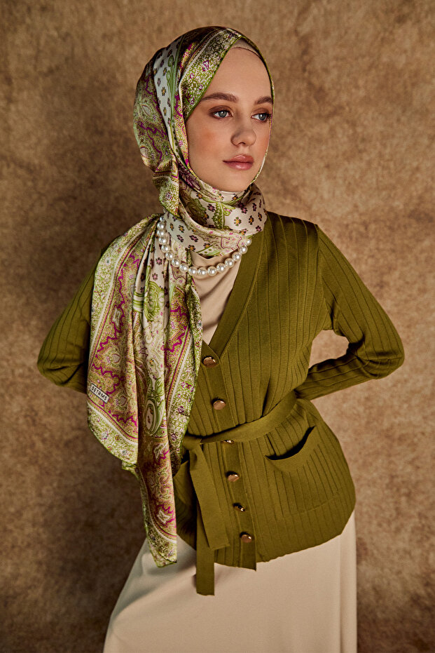 Çift Cepli Örme Triko Hırka - 4