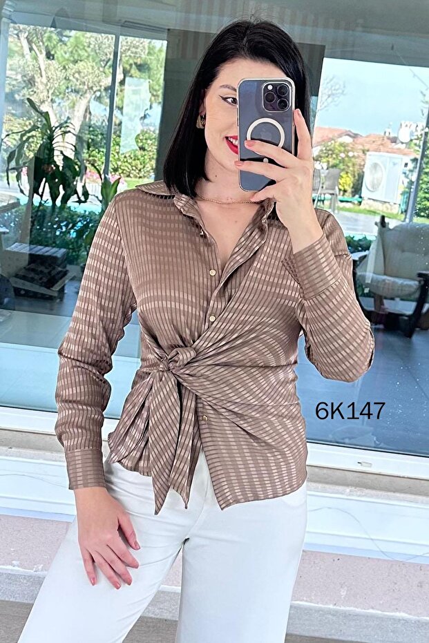 Kare Jacquard Satin Shirt 6K147