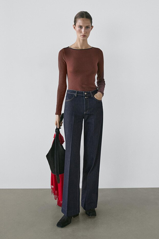 İspanyol paça yüksek bel jean - 2