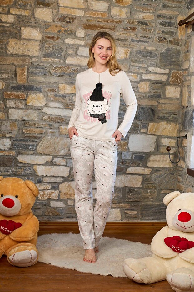 Patterned Women's Pajama Set Cossybyaqua 26235-36 - Bejmelanj