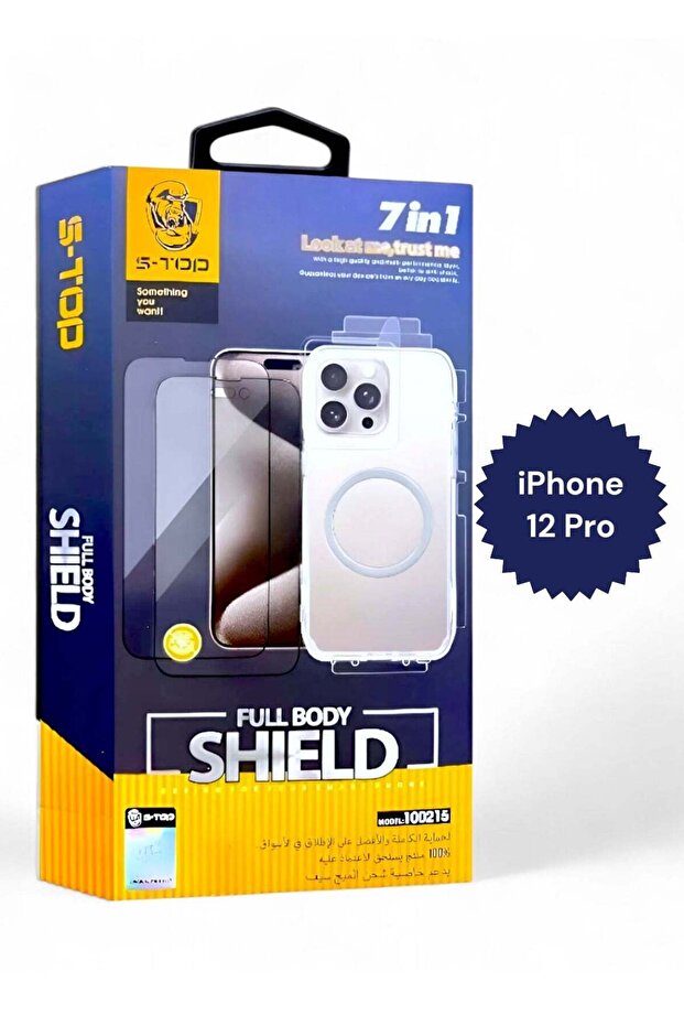 حزمة حماية كاملة لهاتف iPhone 12 Pro مع حماية شاشة الخصوصية والشحن اللاسلكي C