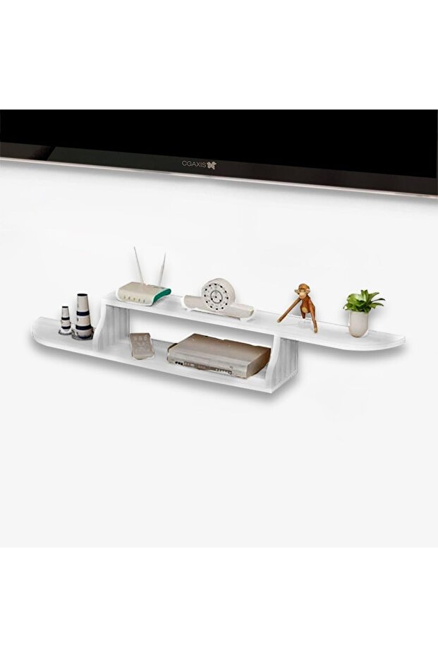 Wall-Mounted Floating TV Shelf - White