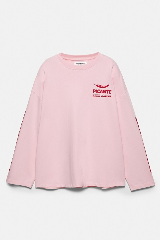 Acı biber grafik baskılı t-shirt - 5