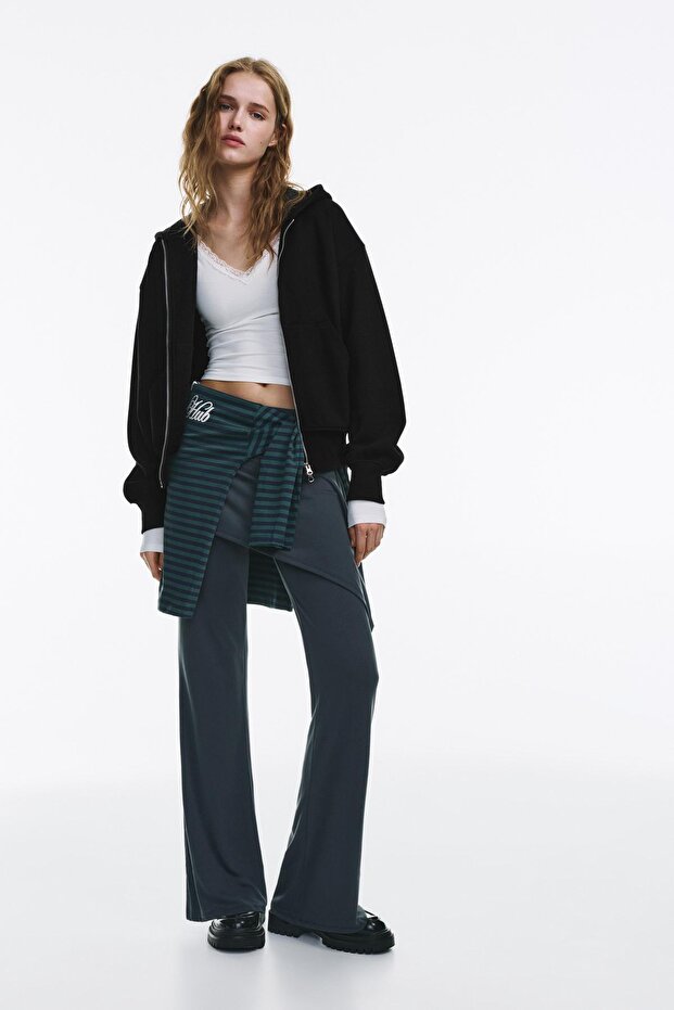 Fermuarlı kapüşonlu sweatshirt - 2