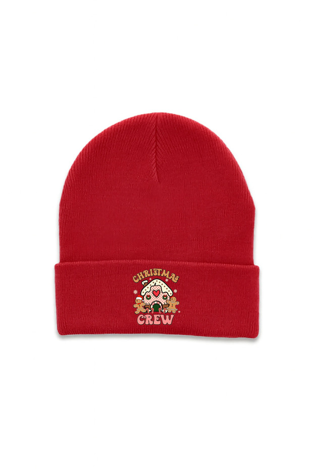 2026 Christmas New Year Printed Red Folded Winter Hat Beanie