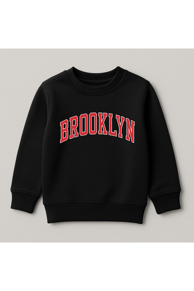 Brooklyn Printed Crew Neck 100% Cotton Kids Sweatshirt