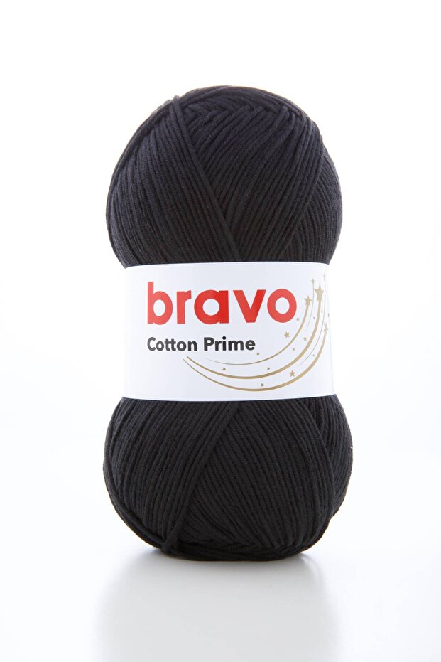 Cotton Prime Cotton Acrylic Fine Sport Knitting Yarn – Cardigan, Sweater 100 G/330 m (Color Code: 001) Black