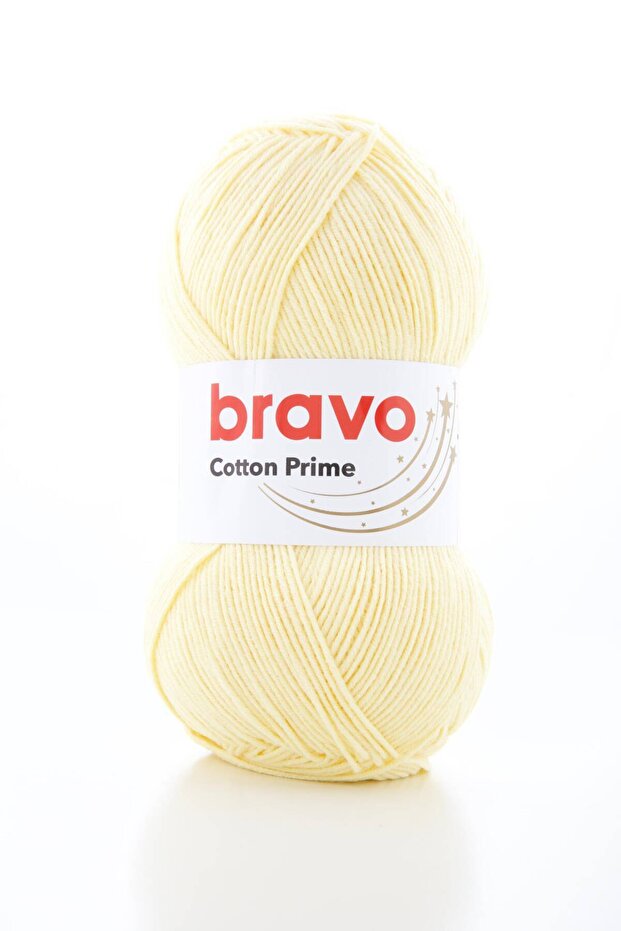 Cotton Prime Cotton Acrylic Thin Sport Knitting Yarn – Cardigan, Sweater 100 G/330 m (Color Code: 010) Light Yellow