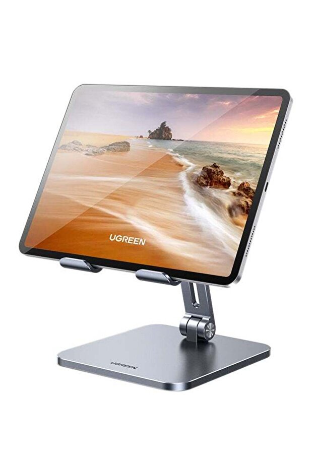 Metal iPad Stand Foldable Adjustable Tablet & Phone Holder - Grey
