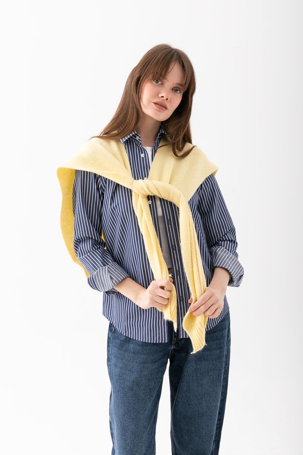 Yumoş Square Patchwork Scarf - Sports Knitwear Knitted Shoulder Scarf - Puffy Soft Textured Scarf