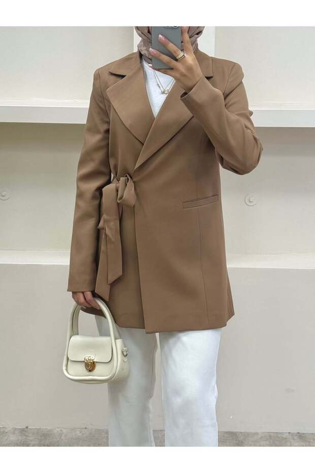 Side Tie Blazer Jacket - 5