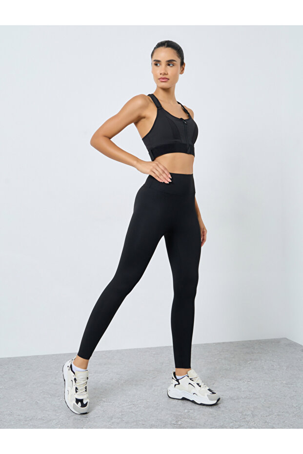 Broad Waistband Raw Edge Leggings