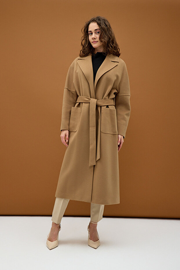 Taba Modern Oversize Geniş Cepli Palto - 5